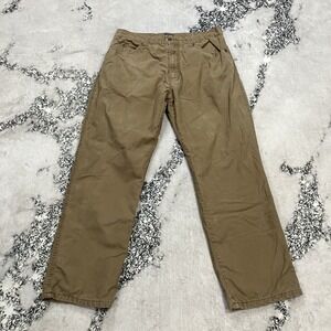 Smith's Workwear Canvas Carpenter Work Pants Tan Mens 36x32 Utility Heavy Duty